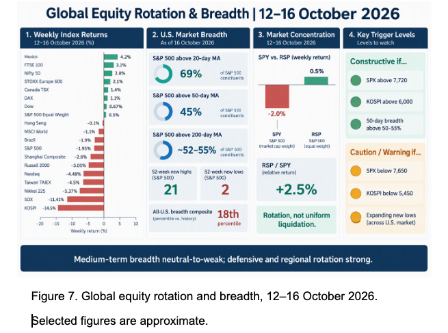 Global equity rotation and breadth dashboard, 12 to 16 October 2026