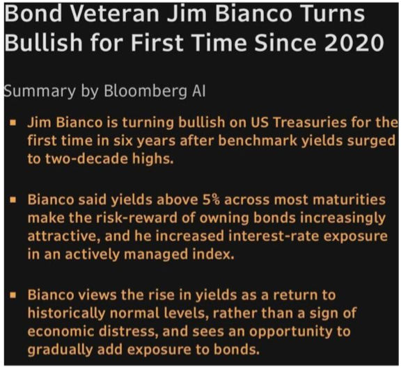 Bianco: a higher yield plateau, not a slide back to 4%.